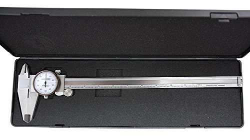 Accusize Industrial Tools 0-12 inch by 0.001 inch Precision Dial Caliper, Stainless Steel, in Fitted Box, P920-S212 - Poueer