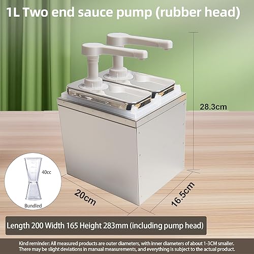 Condiment Pump Dispenser, Stainless Steel Ketchup Pump Dispenser with Measuring Jigger Set-Detachable Leak-Proof Design|for Sauce Honey Syrup Dressing|Commercial & Home Kitchen Use (2L-4jars) - Poueer