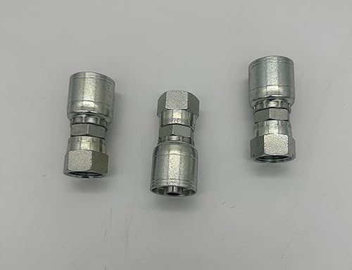 FJX-08-10, Crimp Fittings, 1/2' Hose x 5/8' JIC Female Swivel 37° Flare (10) - Poueer