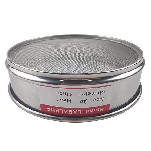 LABALPHA 300 Mesh Lab Sieves, #300 Mesh Test Sieve, 8'' Diameter, 304 Stainless Steel Wire Cloth (0.054mm) - Poueer