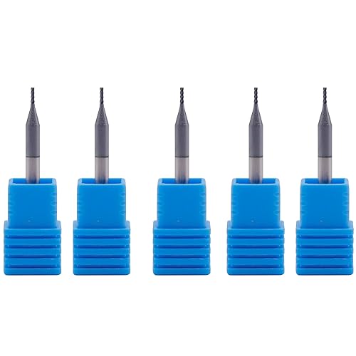 BestParts High Performance 5pcs 7/16' Solid Carbide Square End Mills, AlTiN Coated, 4 Flute, 30 Degree Helix, 7/16' Cutting Diameter, 7/16' Shank Diameter, 1' Length of Cut, 2-3/4' Overall Length - Poueer