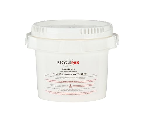 Environmental Services SUPPLY-066 Recycle Pak Prepaid UW Mercury Devices Recycling Pail, 1 gal, 1' x 1' x 1' - Poueer