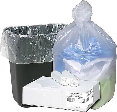 Webster Ultra Plus 16 Gallon Trash Bags, Clear, 1,000/Carton (WHD3308-435564) - Poueer