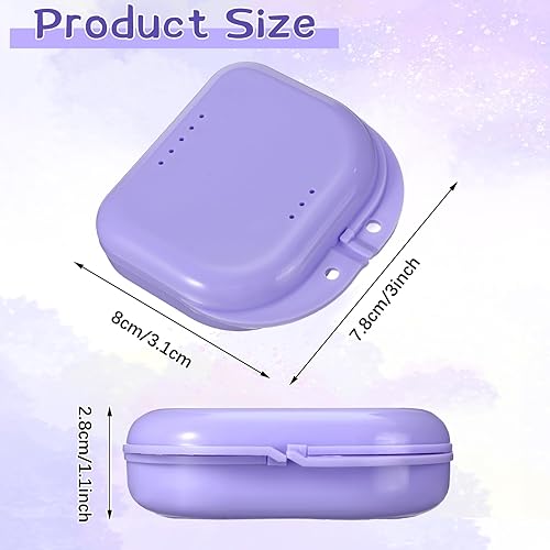 Nuenen 180 Pcs Retainer Case with Vent Holes Mouth Guard Container Case Dental Storage Container Multicolor Dental Retainer Box for Office Travel Household, 9 Colors (Bright Color) - Poueer