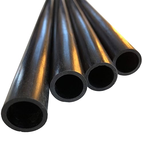 – Carbon Fiber Tube - 4mm X 2mm x 1000mm – Pultruded Round Hollow Carbon Fiber rods Black Matte Finish - Pure Carbon Fibre Hollow Tube shafts - for RC Planes-Drones, Boat DIY Craft Projects - Poueer