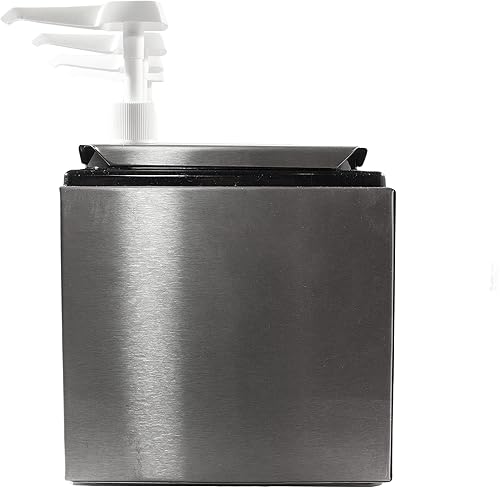 Carlisle FoodService Products Condiment Rail Condiment Center with 4 Standard Pumps for Gas Stations, Restaurants, and Fast Food Stainless Steel, 19.25 X 7.75 X 12.5 Inches, Silver - Poueer