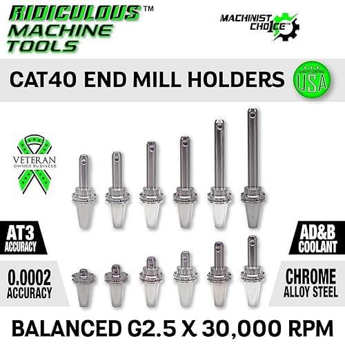 CAT40 END MILL HOLDER 3/8'X1.38' G2.5 X 30,000 RPM (0.0002 T.I.R.) Machinist Choice - Poueer