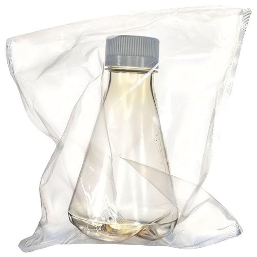 Eisco - Pack of 12, 500mL Sterile Polycarbonate Erlenmeyer Flasks, Non-Vented, Baffled Bottom, Gamma Sterilized, USP Class VI, Lab-Grade, Mixing, Cell Culture, Shaker Compatible - Poueer