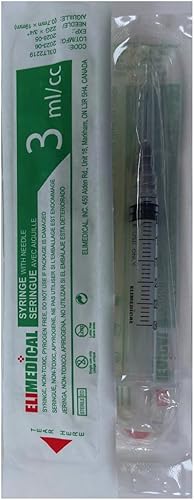 Veterinary Syringe with Needle, Luer Lock 3cc (3ml), 22G x 3/4 inch (19mm), Individually Sealed, 100 per box, 03LT2219 - Poueer