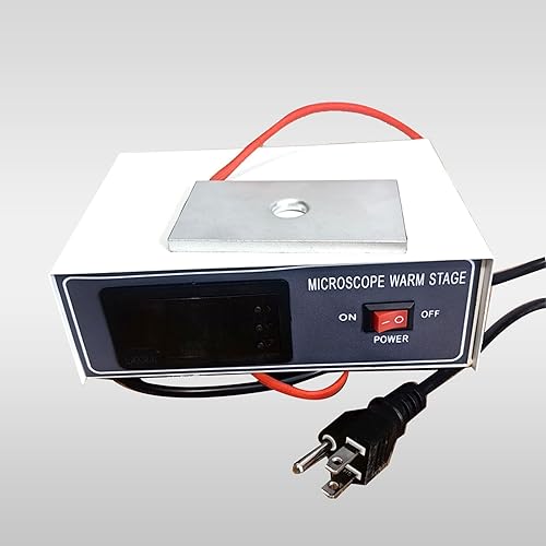 Microscope Temperature Control Stage, Heating Plate for Microscope Slides, Slide Warmer Digital Thermostat Heated Lab Equipment Heating Table for Industrial Scientific Research - Poueer