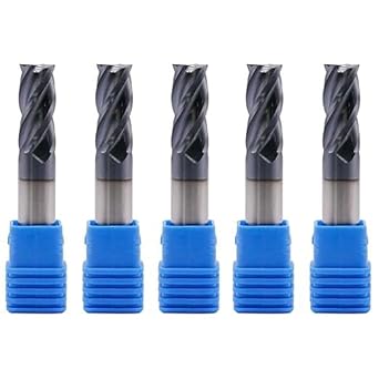 BestParts High Performance 5pcs 7/16' Solid Carbide Square End Mills, AlTiN Coated, 4 Flute, 30 Degree Helix, 7/16' Cutting Diameter, 7/16' Shank Diameter, 1' Length of Cut, 2-3/4' Overall Length - Poueer