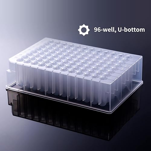 Deep Well Plate, 96PCS 2,2ml Plastic Storage Plates, Square 24 Wells, U Bottom, No Cap, Pack of 96 - Poueer