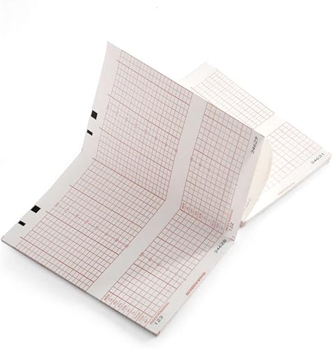 MediChoice ECG/EKG Chart Paper, Z-Fold, Orange Grid, Fetal Monitor Paper, 150 Millimeters x 100 Millimeters (Case of 40) - Poueer