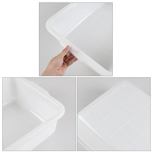 4-Pack 32 Liter Large Black Bus Tubs, Commercial Plastic Bus Trays - Poueer