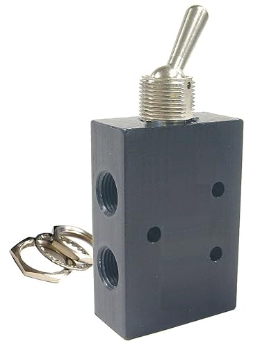 HM45-1/8-DT, 4-Way Valve, Detented Toggle, 1/8 NPT (F) Ports - Poueer