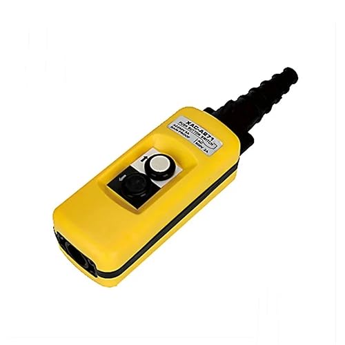 2/4/6/8 Pushbuttons Double Speed Hoist Crane Pendant Control Stations with Emergency Stop for Circuits Double Insulated(White) - Poueer