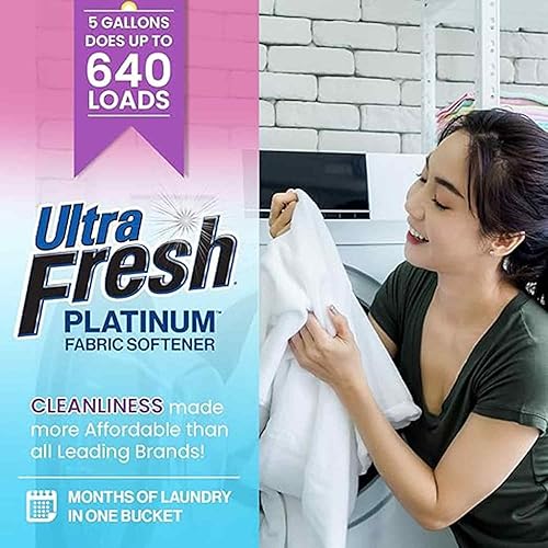 Ultra Fresh Platinum Fabric Softener Up to 640 Loads, Tropical Escape, 5 Gallon - Poueer