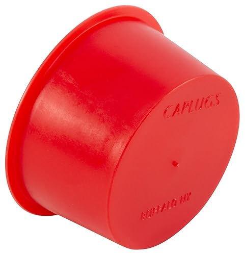 Caplugs 99394287 Plastic Tapered Cap and Plug. T-11, PE-LD, Cap OD 0.74' Plug ID 0.911', Red (Pack of 200) - Poueer
