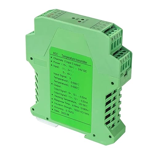 K Type Thermocouple Signal Converter 0-1300℃ to 4-20mA 0-10V 0-5V 1-5V Temperature Transmitter 1 in 1 Out 1 in 2 Out 1Pcs(K to 4-20mA 11) - Poueer