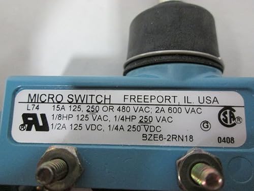 Honeywell BZE6-2RN18 Switch, Enclosed, Compact, 15 AMPS, Side Mount, Coil Spring Wobble Lever - Poueer