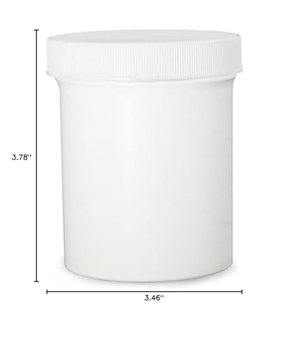 PLC-07187 Polypropylene Jar with 70-400 SturdeeSeal Polyethylene Foam Linerless Cap, White, 8oz Capacity, 64mm OD x 86mm Height (Case of 36) - Poueer