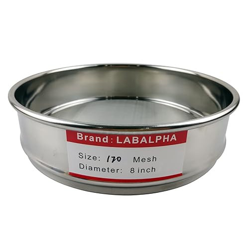 LABALPHA 300 Mesh Lab Sieves, #300 Mesh Test Sieve, 8'' Diameter, 304 Stainless Steel Wire Cloth (0.054mm) - Poueer