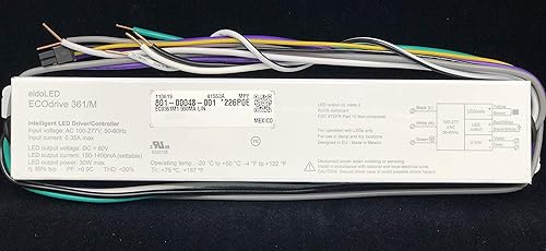 ECOdrive 361/M 900MA LIN, ECOdrive AC, 30W, 0-10V, constant current, 1x 55V output, flying leads, long metal, 226P0E, EC0361M1 900MA LIN - Poueer