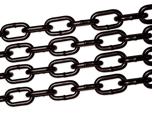 5/16' X 10' Black Powder Coated Safety Chain | Fence Gate Swing Set | Safety Barrier | General Purpose Rigging - Poueer