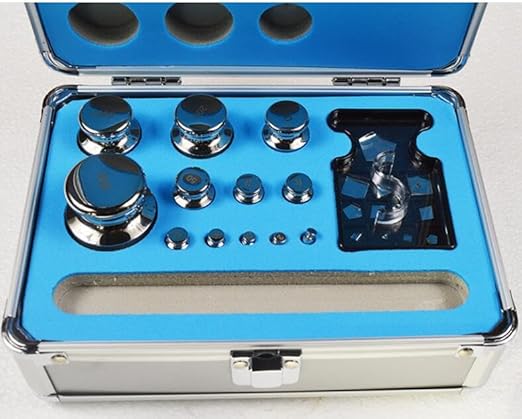 F Grade Stainless Steel Calibration Weight Kit 1mg-1kg Balance Weight The Weight is Equipped with an Aluminum Alloy Box and Comes with Tweezers 25pcs/set - Poueer