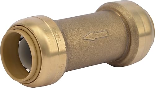 SharkBite 1 Inch Check Valve, Push to Connect Brass Plumbing Fitting, PEX Pipe, Copper, CPVC, PE-RT, HDPE, U2020-0000LFA - Poueer