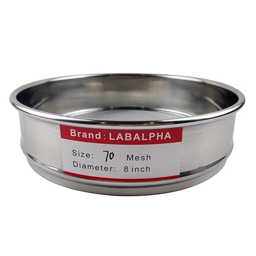 LABALPHA 300 Mesh Lab Sieves, #300 Mesh Test Sieve, 8'' Diameter, 304 Stainless Steel Wire Cloth (0.054mm) - Poueer