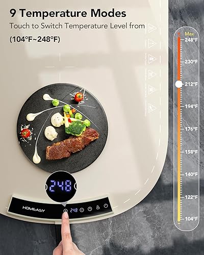 Food Warming Mat, Electric Warming Trays for Buffet & Party Rollable Food Warmers Silicone Heating Mat with 9 Temperature Setting 23.1'x15.9' (Brown) - Poueer