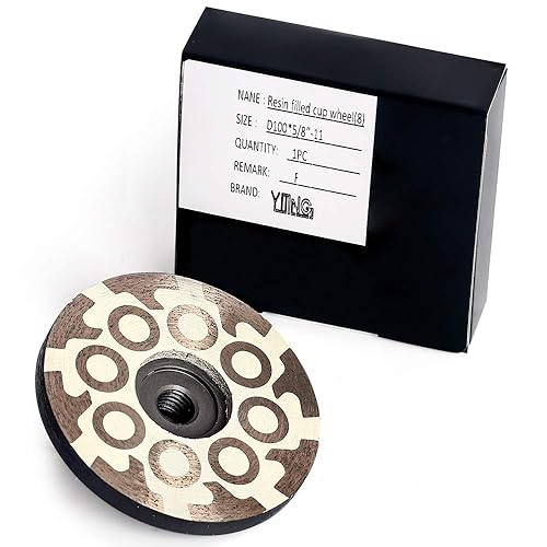 4' Diamond Cup Wheel Resin Diamond Grinding Cup Wheel Fine Grit with Thread 5/8“-11 for Grinding Stone Concrete and Tiles - Poueer