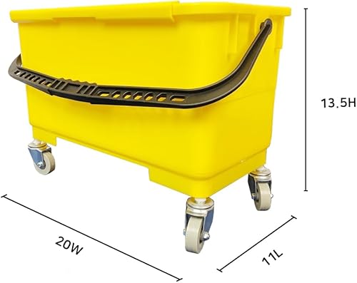 30 L Flat MOP Bucket, Commercial, Microfiber Bucket, Yellow Colour - Poueer