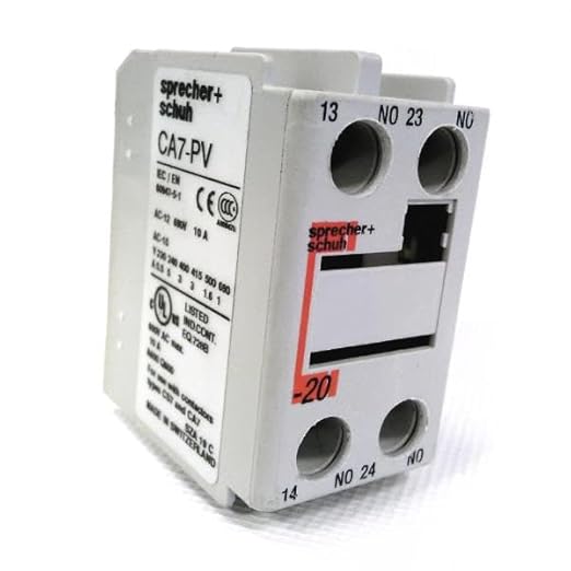SPRECHER & SCHUH CA7-PV-20 10 AMP, 2 NO, 690V, Auxiliary Contact Block, TOP (Front) Mount - Poueer