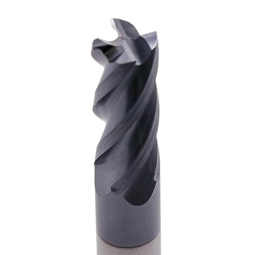 BestParts High Performance 5pcs 7/16' Solid Carbide Square End Mills, AlTiN Coated, 4 Flute, 30 Degree Helix, 7/16' Cutting Diameter, 7/16' Shank Diameter, 1' Length of Cut, 2-3/4' Overall Length - Poueer