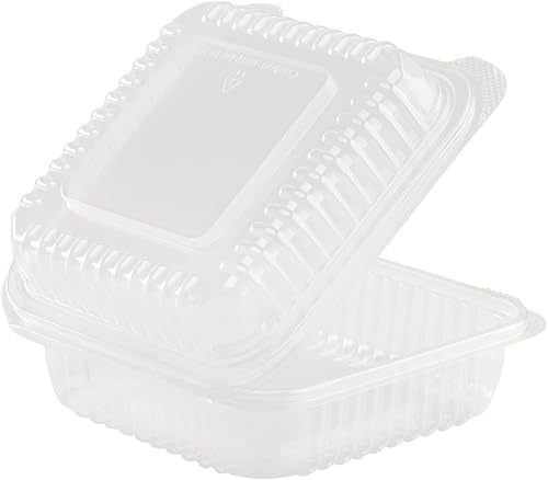 Karat FP-HC77PP-1C 7''x7' PP Hinged Container (Case of 250) - Poueer