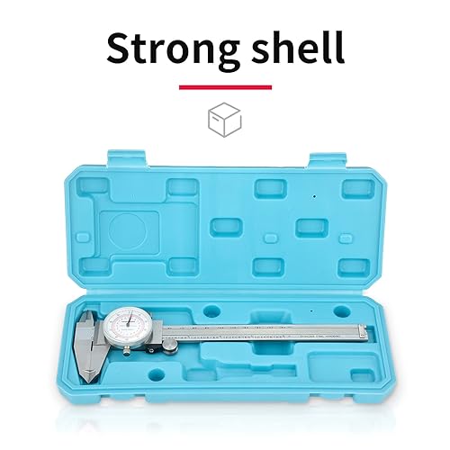 Dial Caliper 6' 150mm Dual Reading Scale Metric System 6' Maximum Measuring 0.001' Graduation Interval (6 inch / 150mm Dual Reading Scale) - Poueer