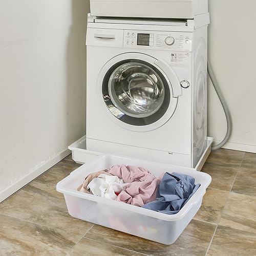 4-Pack 32 Liter Large Black Bus Tubs, Commercial Plastic Bus Trays - Poueer