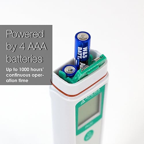 Apera Instruments Value Series EC20 Conductivity (EC) Pocket Tester Kit, ±1% F.S Accuracy in 0 to 20 mS/cm, BPB Sensor - Poueer