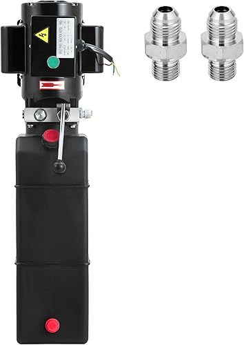 Hydraulic Power Unit, 12V 13 Quart Hydraulic Pump, Single Acting Hydraulic Power, Dump Trailer Pump with 12L Steel Tank, Car Lift Hydraulic Power Unit Fir Auto Repair - Poueer