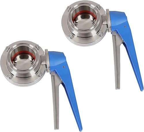 3 Inch Tri Clamp Sanitary Butterfly Valve with Trigger Handle Stainless Steel 304 Tri Clamp Clover (2 Pack 3 Inch Trigger Butterfly Valve) - Poueer