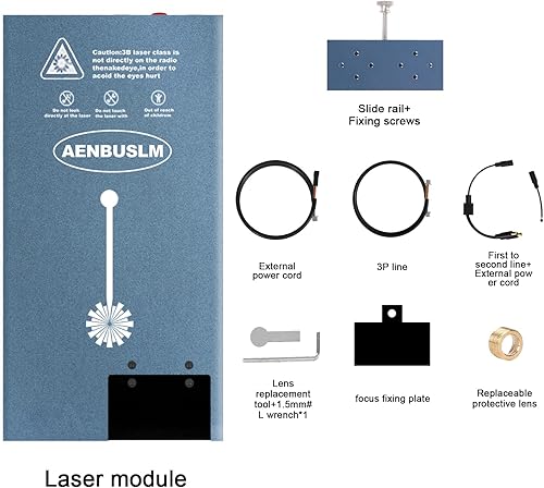 AENBUSLM 40W Laser Module with Air Assit for Laser Cutter & Laser Engraver Machine,5W(5000mW) Output Power,Built in FAC,Ultra-Fine Compressed Spot CNC Carving DIY Laser Master - Class 4 - Poueer