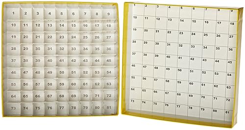 Wheaton W651601 Yellow Chipboard CryoFile Storage Box, 130mm Length x 130mm Width x 52mm Height, For 2mL Cryogenic Vials (Case of 15) - Poueer