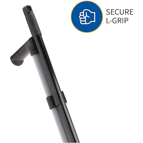 Genuine Joe 02407 Lobby Dust Pan Combo Kit, 2-Way Handle, Black - Poueer