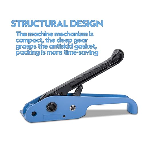 MYFAMIREA Heavy Duty Banding Strapping Kit with Tensioner Tool, 1/2' x 3500FT Polypropylene Plastic Packaging Strapping, 300 Metal Seals, Sealer Tool for Pallets, Logistics, Warehouse (Red) - Poueer