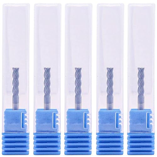 BestParts High Performance 5pcs 7/16' Solid Carbide Square End Mills, AlTiN Coated, 4 Flute, 30 Degree Helix, 7/16' Cutting Diameter, 7/16' Shank Diameter, 1' Length of Cut, 2-3/4' Overall Length - Poueer