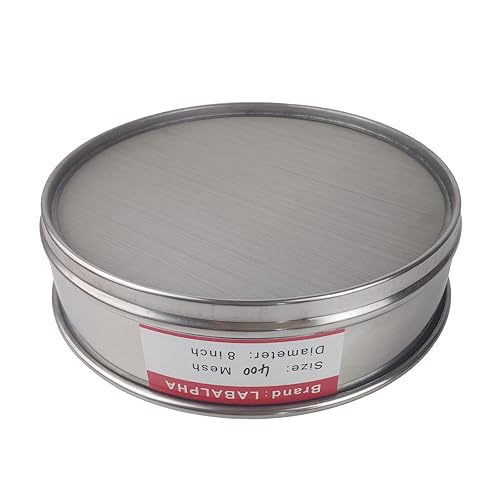 LABALPHA 300 Mesh Lab Sieves, #300 Mesh Test Sieve, 8'' Diameter, 304 Stainless Steel Wire Cloth (0.054mm) - Poueer