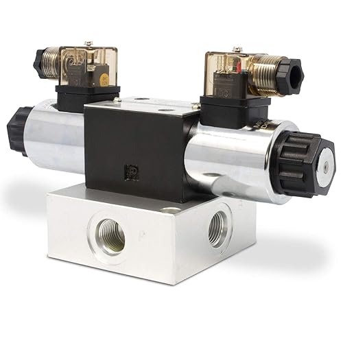 Electric Hydraulic Double Acting Directional Control Valve, 1 Spool, 15 GPM (A Spool, Controls Double Acting Cylinders, 12 Volt) - Poueer