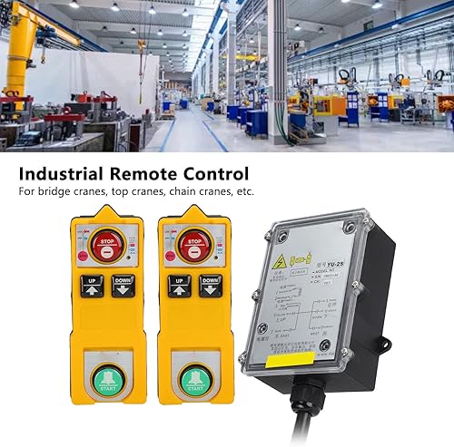 FLEXMAN Wireless Crane Remote Control, Industrial Waterproof Hoist Crane Remotes Controller for Bridge Cranes, Top Cranes, Chain Cranes, Monorails (DC 24V) - Poueer